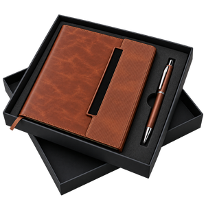 Discounted corporate gift sets including notebooks and pens in presentation boxes