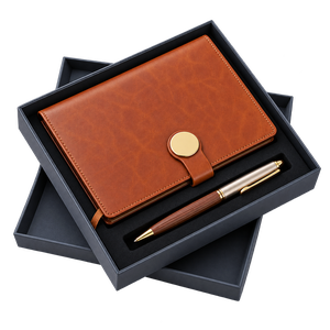 Corporate gift sets with business card holder, pen and keychain in a premium presentation box