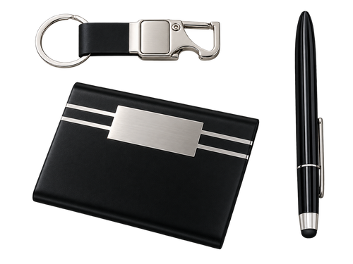 Executive Cardholder, Pen & Keychain Gift Set