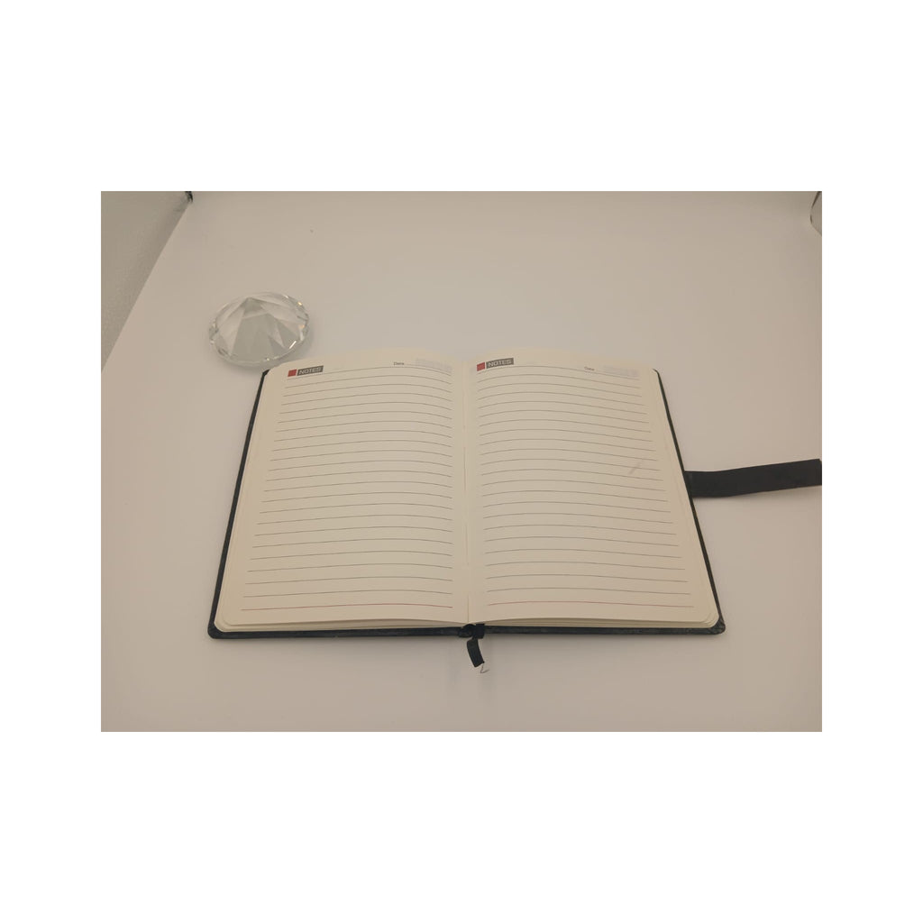 Black Envelope-Flap Notebook with Gold Trim - Black Diary | GiftAGuru