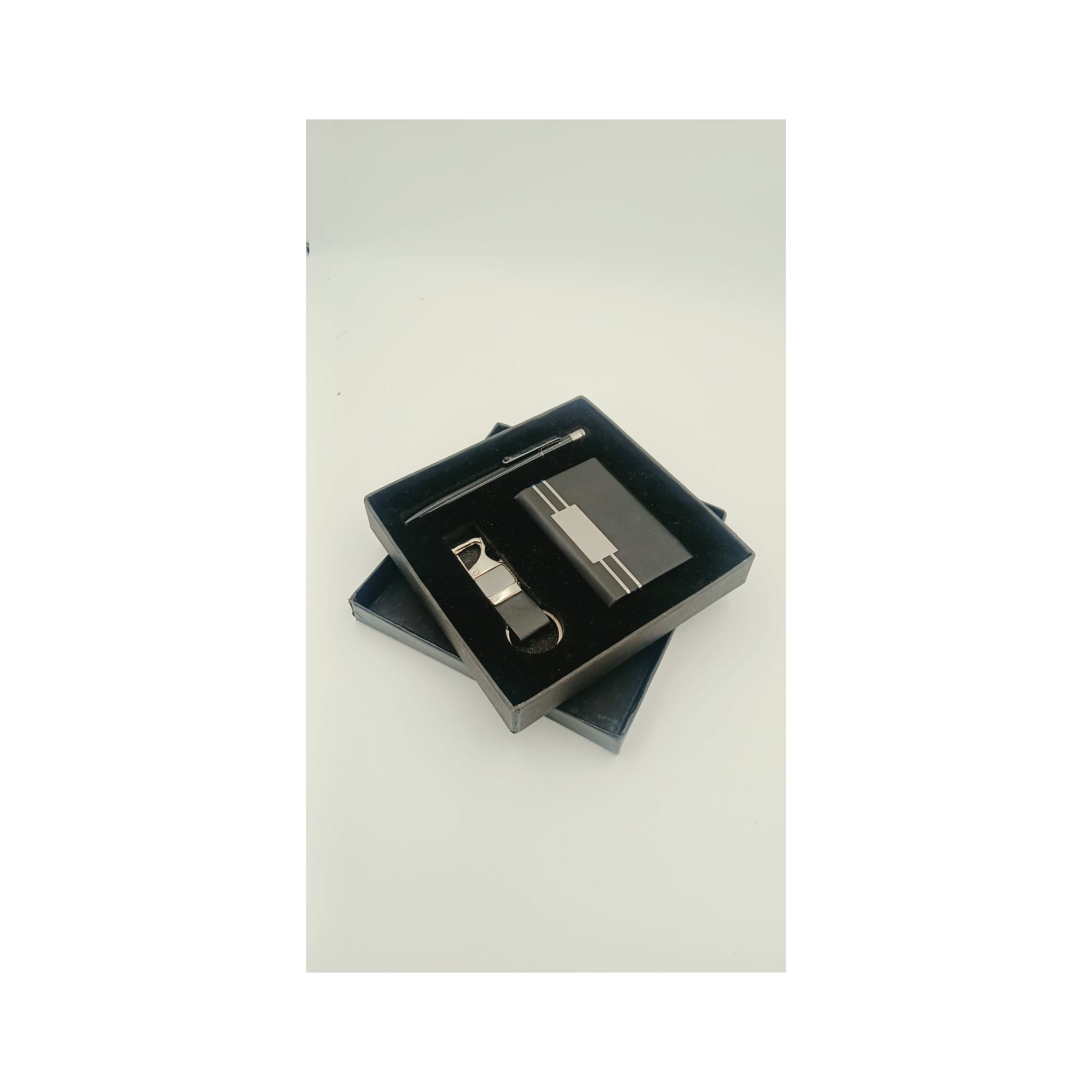 Black Notebook, Keychain & Pen Gift Box - Black Gift Set | GiftAGuru