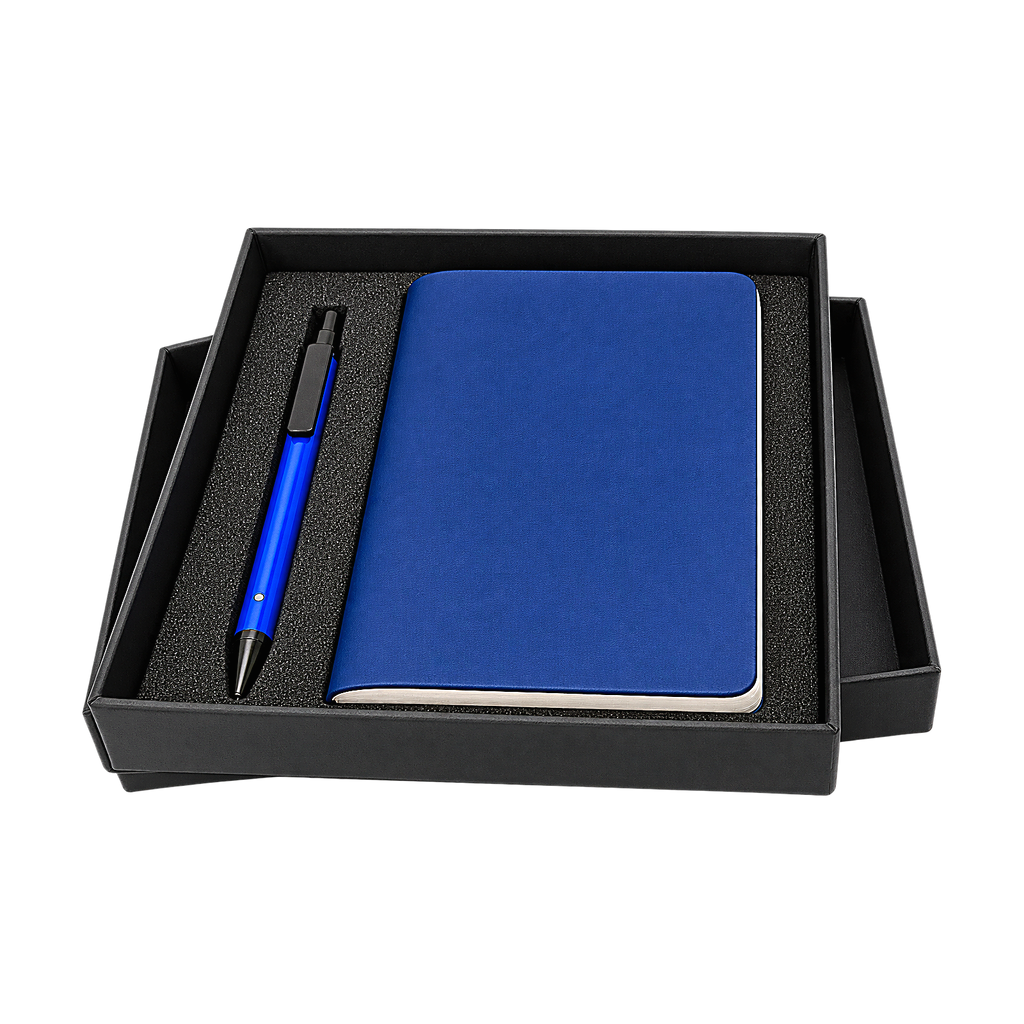 Tan Medallion Diary & Gold-Trim Pen Gift Set