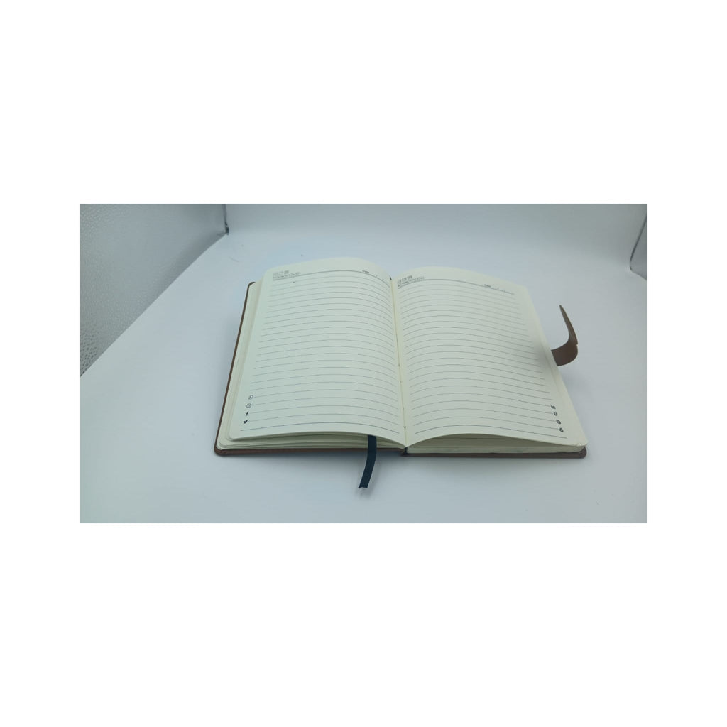 Tan Leather Diary with Gold Circular Clasp - Tan / Camel Diary | GiftAGuru